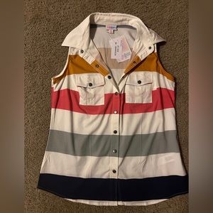 Lula Roe striped sleeveless shirt